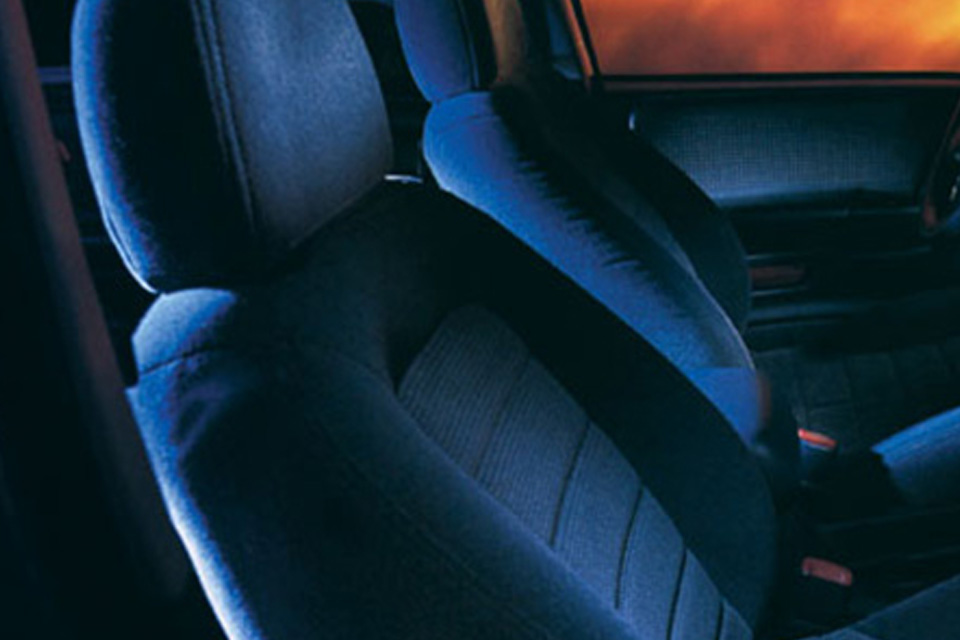 Interiors of the front a car