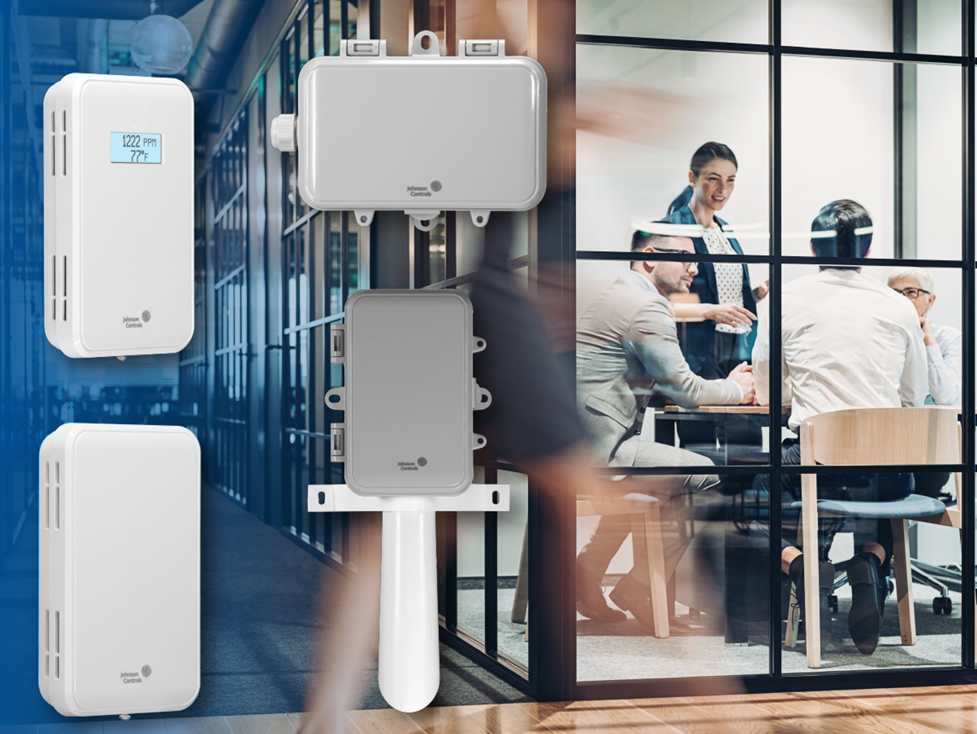 analog sensors overlaid on office