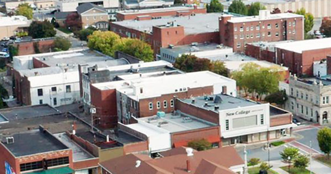 Aerial view of a suburb