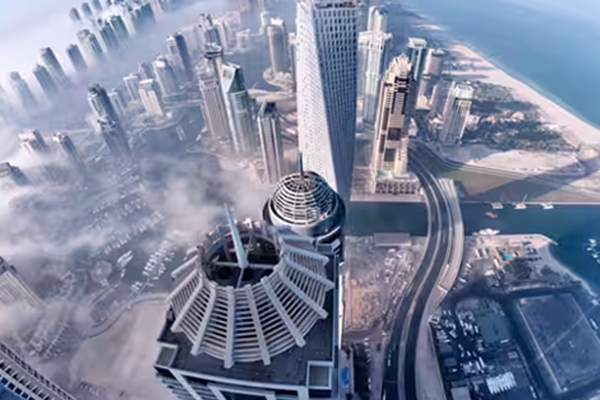 Aerial view of a cityscape