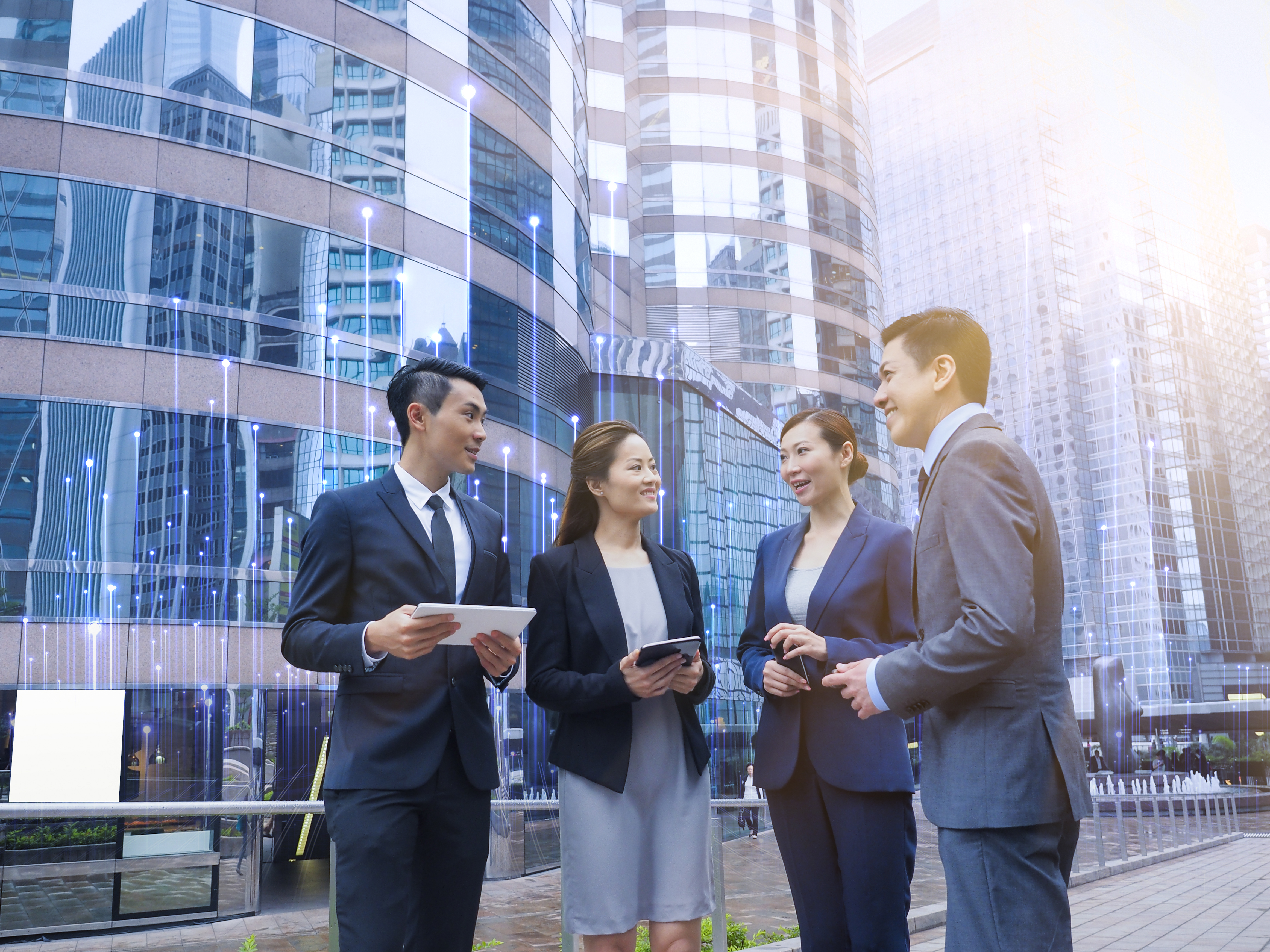 People standing in front of building