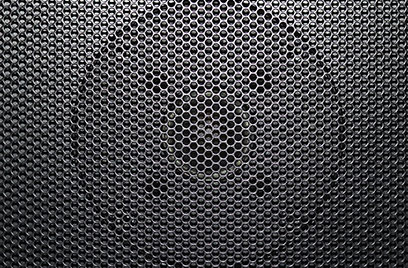 metal speaker closeup