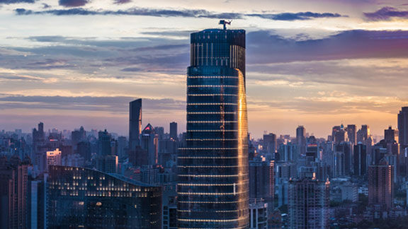 cityscape during dusk