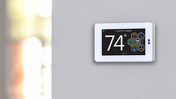 Thermostat on a white wall