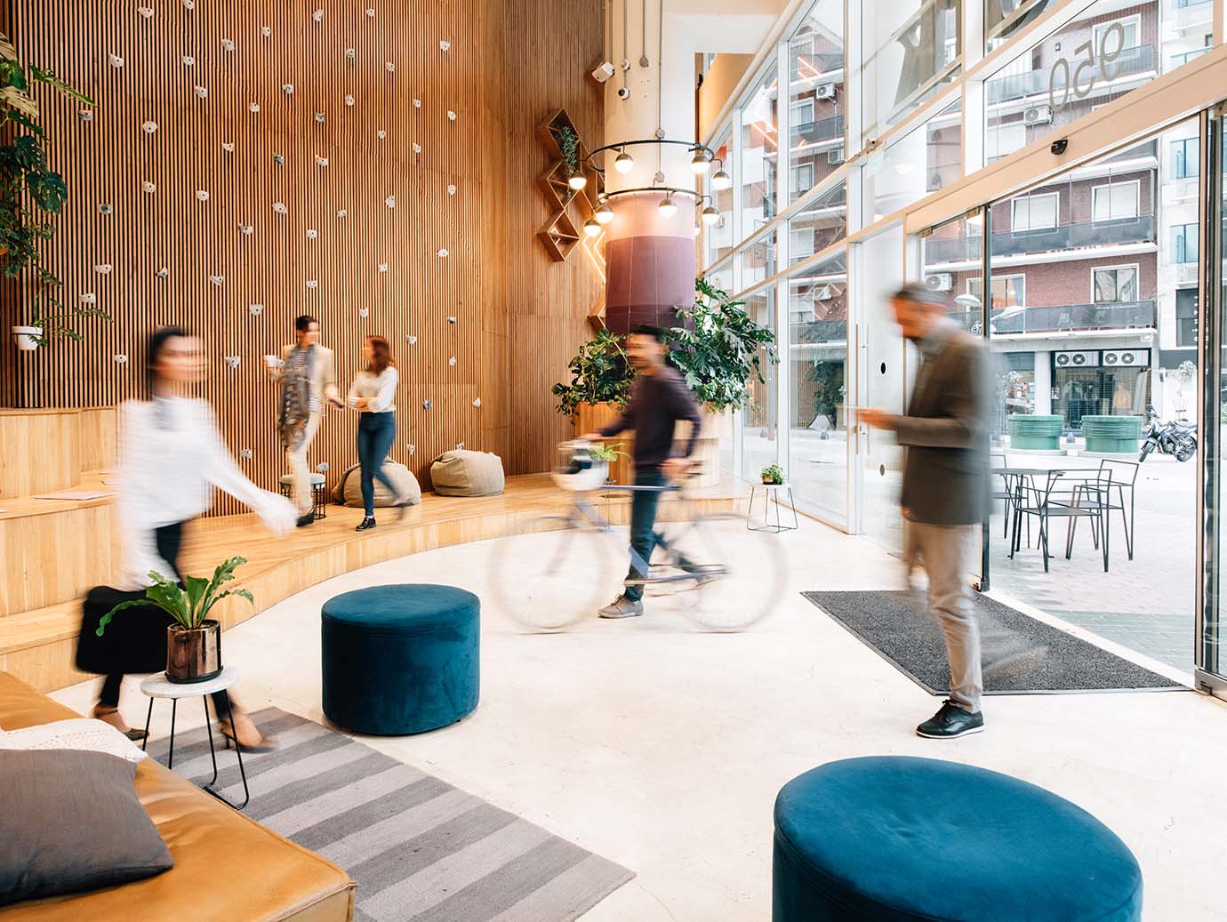 Interior of a crowded reception in a building